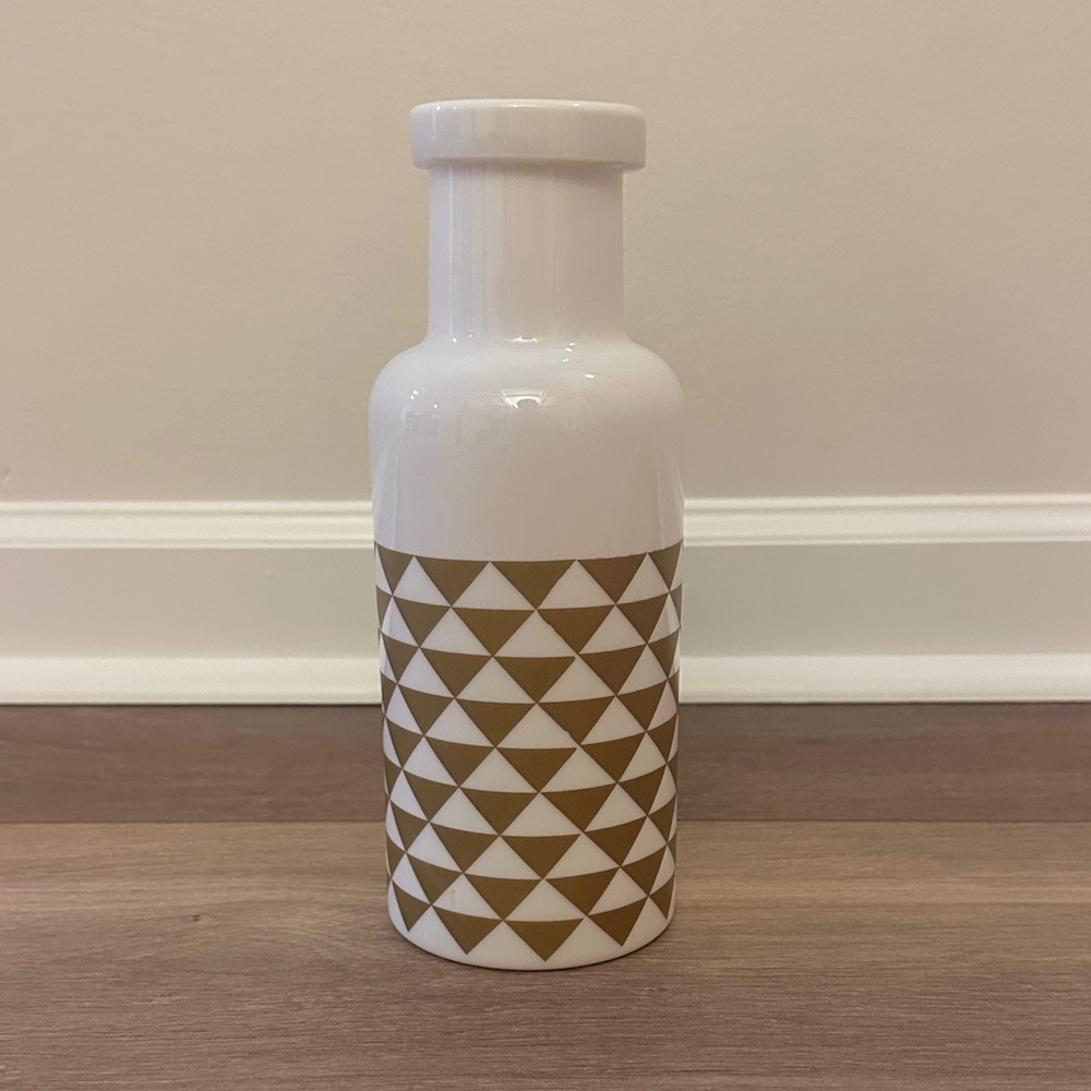 Hobby Lobby White and Gold Geometric Vase